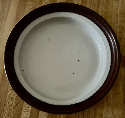 Dansk Denmark DAN33 ROUND PLATTER Speckled Brown Band W/Feathered Edge  9-3/4 