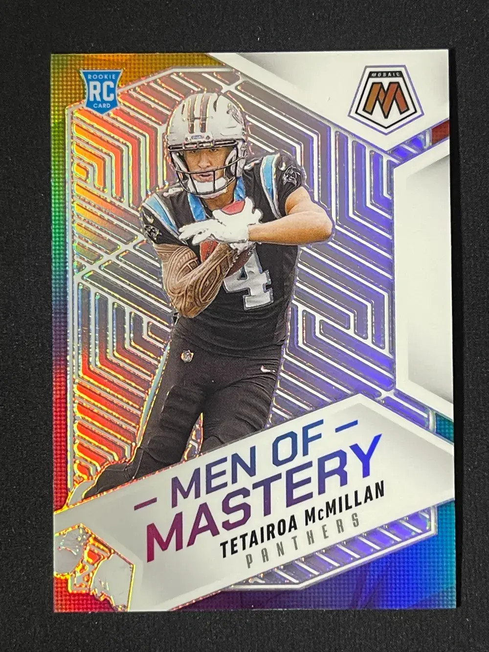 2025 Panini Mosaic Men of Mastery Silver Prizm Tetairoa McMillan RC Panthers JP