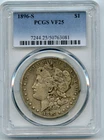 1896-S Morgan Silver Dollar $1 PCGS VF25