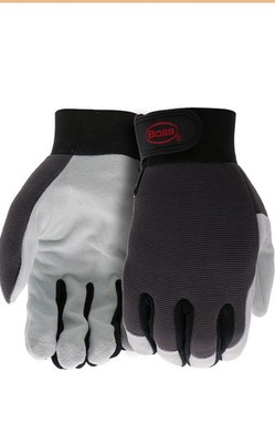 2 Pair BOSS Men's Job Master Suede Split Cowhide Perfor Leather Work Glove Large