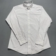 Brooks Brothers Shirt Mens 16-6/7 Blue Check 346 Slim Fit Non Iron Button Down