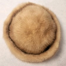 Vintage Fabiani Blonde Mink Fur Pillbox Hat Georgia Ensemble Theatre Prop AS IS