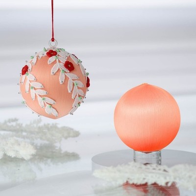 Beaded Sequin Christmas Satin Ornament Push Pin Kit EASY DIY Frosted Laurel