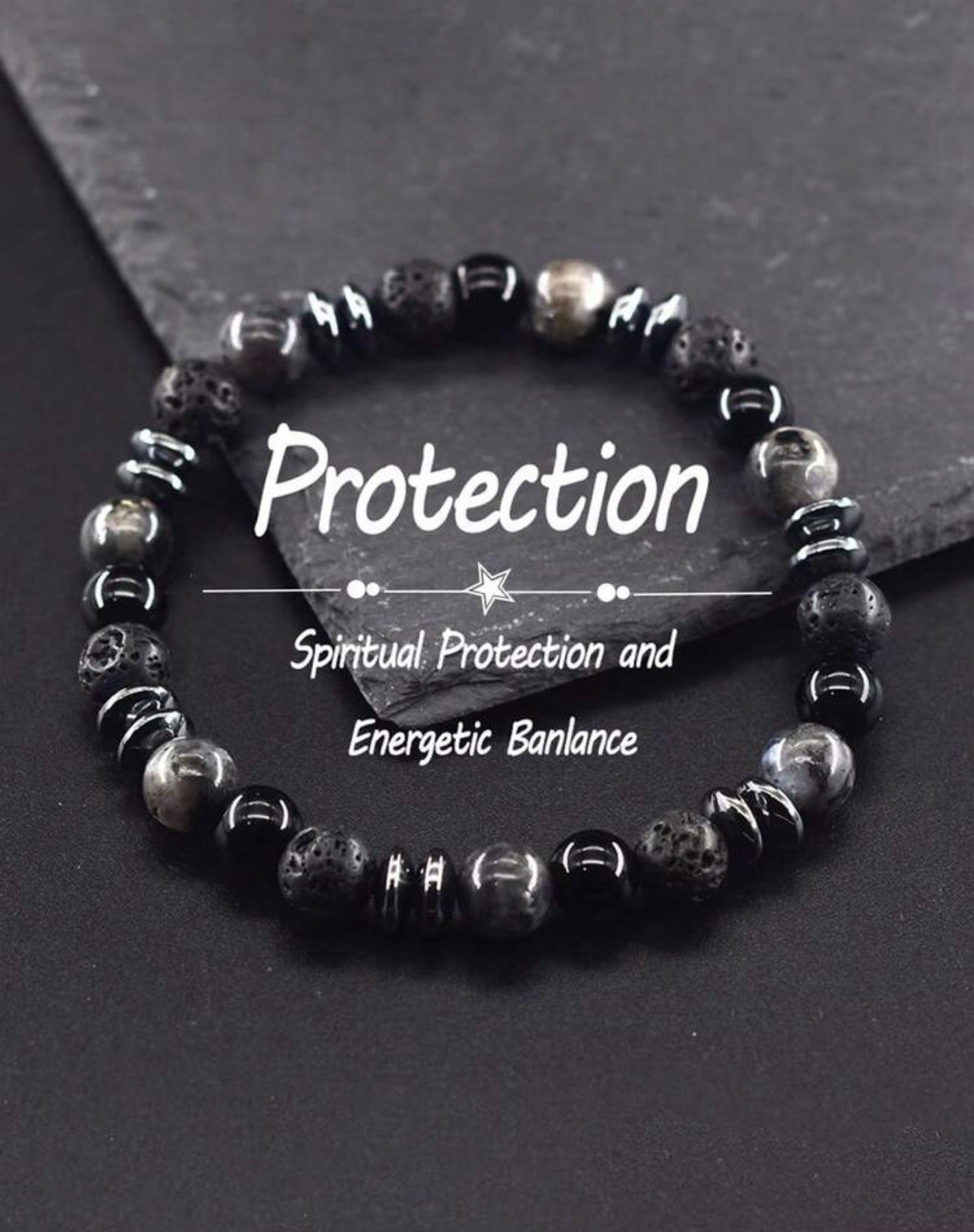 Bracelet hématite et labradorite contre le stress - Soulagement et équilibre pour femme active