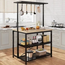 42"/47" Kitchen Island Bakers Rack Multi-Functional Kitchen Island with Storage 