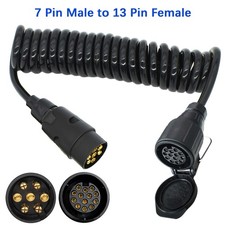 7 Pin to 13 Pin Trailer Curly Extension Lead Cable Towing Conversion Adapter