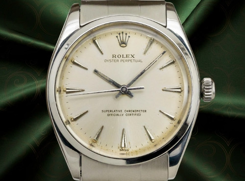 Rolex Oyster Perpetual Ref. 1002 Chronometer Automtic Silver Dial Vintage Men's