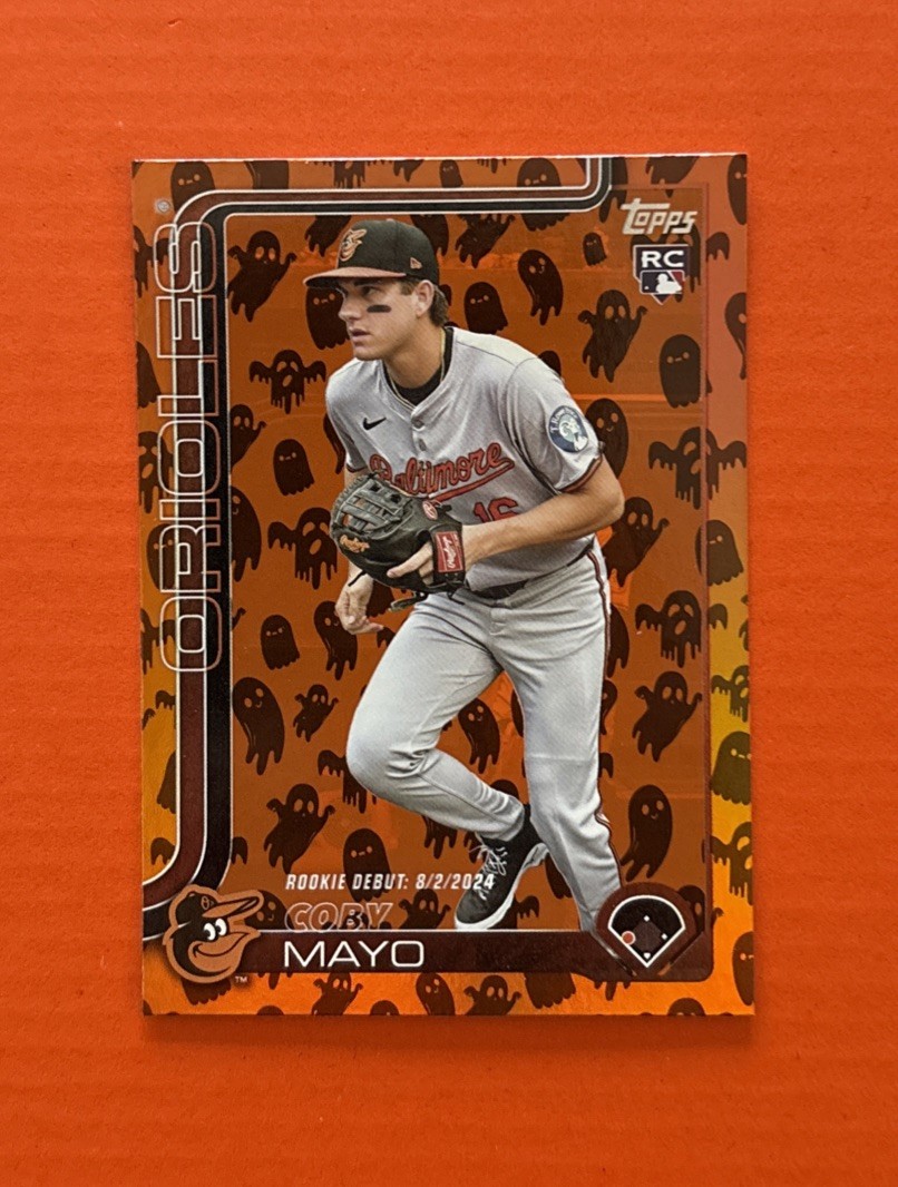 2025 Topps Update Series Coby Mayo Rookie Debut #US282 Ghost Foil Variation (RC)