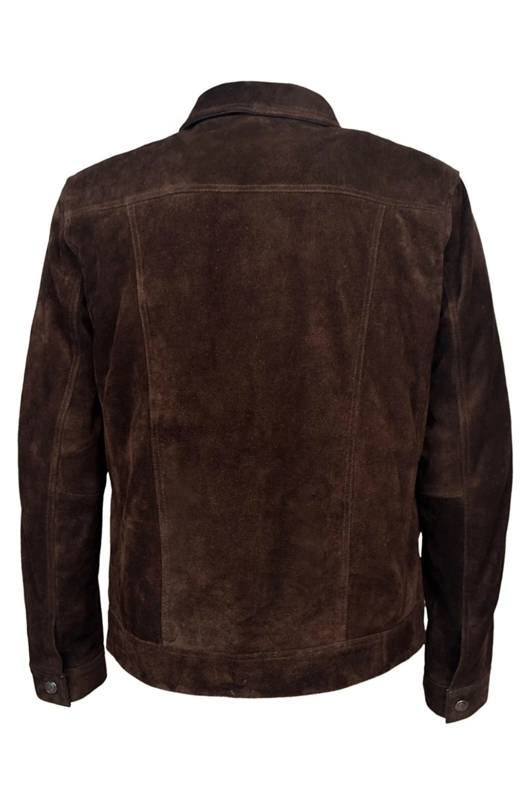 Men's TRUCKER Suede Leather Jacket Western Classic Denim Style Shirt Jacket 1280 - product detail image 2
