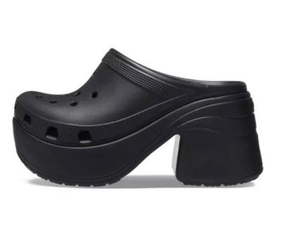 #ad New Womens CROCS 208547 01 Black Siren Clogs Platform Chunky Heels Size M5 W7 $49.97
