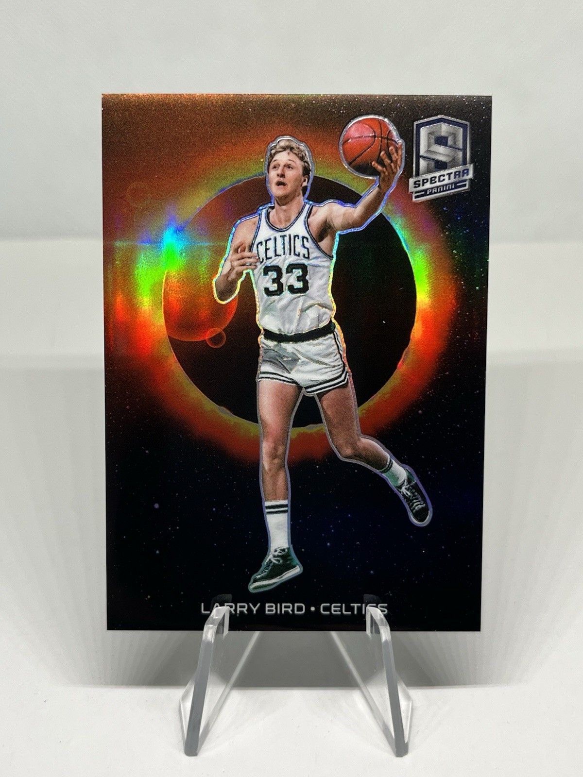 Larry Bird 2021 Panini Spectra Solar Eclipse SSP Case Hit Celtics Card #24