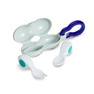Doddl Baby Spoon and Fork, Cutlery Set + Travel Case for Babies... USA Fast Ship