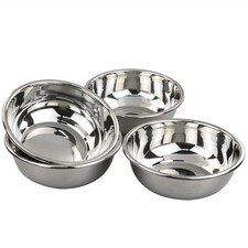 Stainless Steel Mixing Bowls 9.6x3.5" Nesting Metal Bowl 4 Pack Cooking Set
