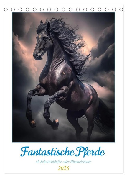 Fantastische Pferde (Tischkalender 2026 DIN A5 Hoch), Calvendo Monatskalender-image