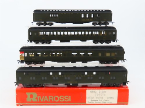 Juego de 4 coches de pasajeros Rivarossi 6893 LV Lehigh Valley años 20 escala HO  | Zustand: Used