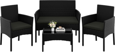 Yaheetech 4-Er Gartenmöbel Set Balkonmöbel Set Aus Polyrattan Terassenmöbel Auße