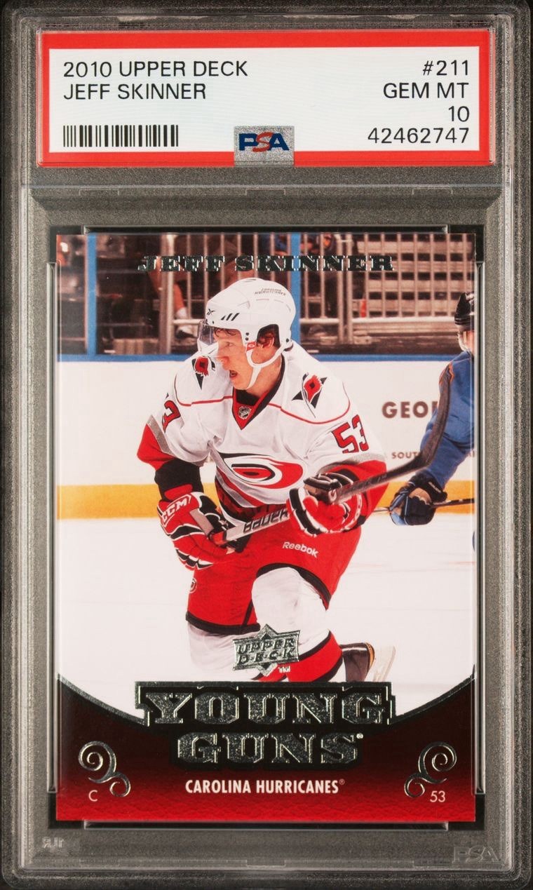 Jeff Skinner 2010 Upper Deck Young Guns #211 Rookie Card PSA 10 Carolina