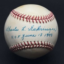 Charlie Gehringer HOF June 14 1949 Signed Baseball PSA LOA HOF 1949 Tigers 