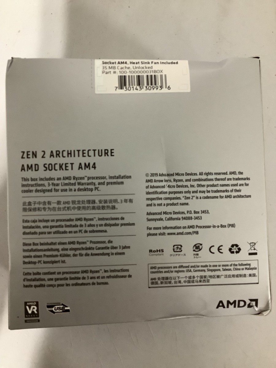 AMD Ryzen 5 3600 Processor (3.6GHz, 6 Cores, Socket AM4) - 100