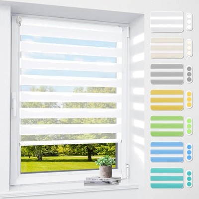 Klemmfix Doppelrollo Fenster Tür 150x95cm Sonnen Privacy Verdunkelung