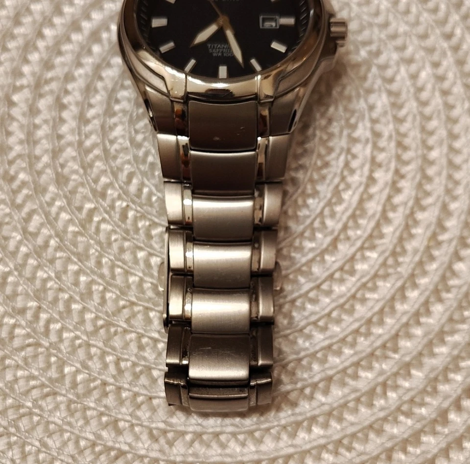 Citizen Eco-Drive Titanium Watch - Black and Silver - Image 4 of 4