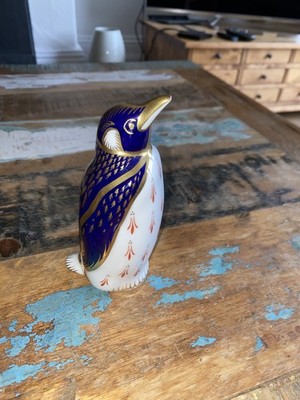 Royal Crown Derby Pinguin Briefbeschwerer - weiß Keramik Stopfen - exzellenter Zustand