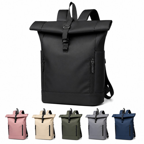 Roll Top Backpack Cedar Urban 15.6" Laptop Travel Work Waterproof Rucksack