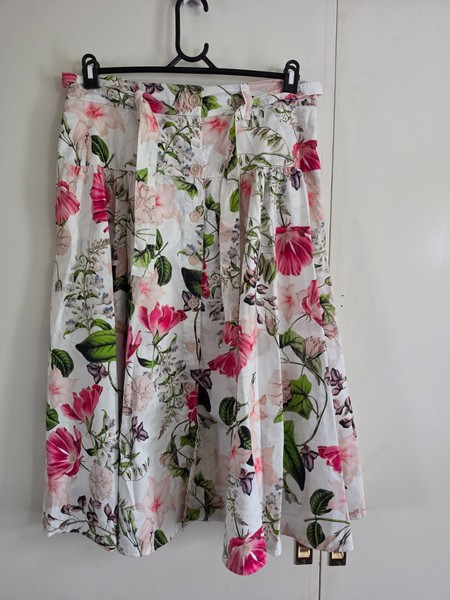 Womens PORTMANS White Floral Patterned Maxi Skirt - Size 14 (T02)