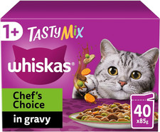 Tasty Mix 1+ Chef? Choice Cat Food in Gravy 40 X 85 G Cat Food Pouches, Adult... 4.74 per kilo