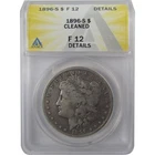 1896 S Morgan Silver Dollar F 12 Details ANACS $1 Coin SKU:I24951