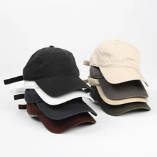 Cotton Baseball Cap Ball Dad Hat Adjustable Plain Solid Washed Men Washed PC