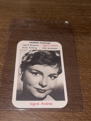 1953 R778 Maple Leaf Gum Swedish Filmstars INGRID ANDREE High Grade Example!