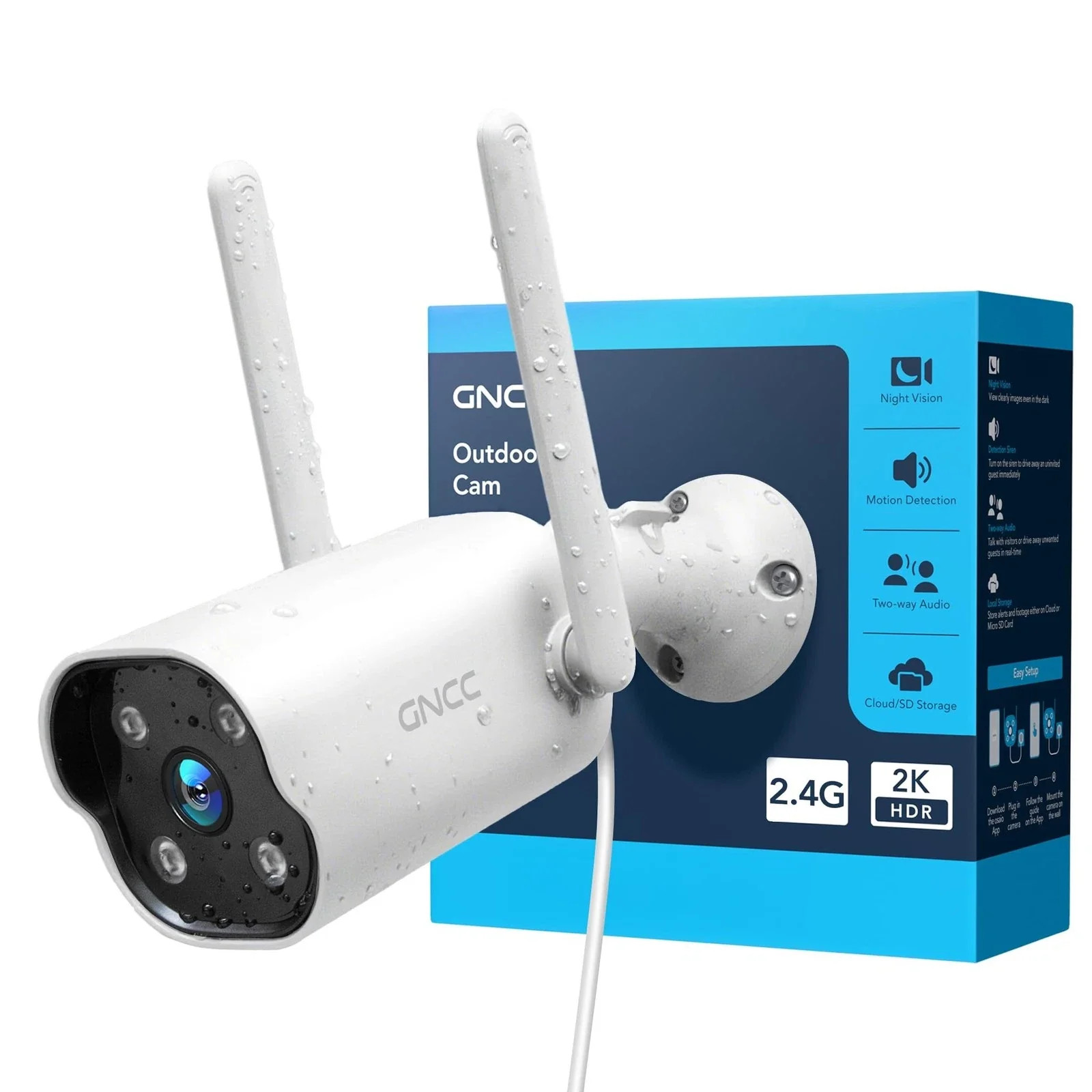 Telecamera GNCC 2K da Esterno: Sicurezza Wi-Fi Professionale per la Casa