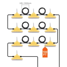 100FT Construction String Lights 150W 15000LM Connectable Waterproof