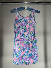 Lilly Pulitzer Girls Sundari Romper - Maldives Green Turtle Wave Size Large