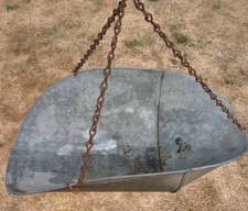 Vintage Primitive Galvanized Hanging Scale Basket Pan  Farmhouse