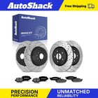 Front Rear Drilled Slotted Brake Rotors Premium Ceramic Pads for Ford Flex