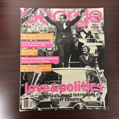 George Magazine October 1996 Louis Farrakhan Larry Flynt JFK Jr 1st Anniversary