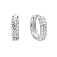 925 Sterling Silver Earring Zircon Fine Jewelry Hoop Earrings for Girls