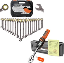 Digital Torque Wrench 3/8 Drive (4.9-99.6 Ft. Lb/ 6.6-135 N.M) & 22 PCS SAE and 