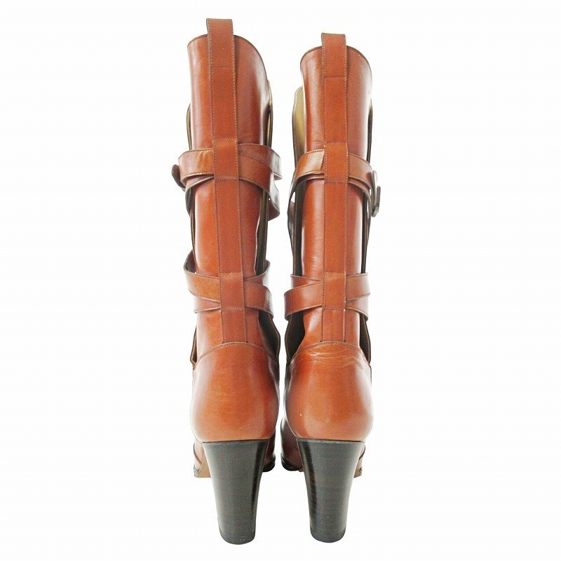 Stivali lunghi Yves Saint Laurent tacco alto cintura in pelle design 35 22 cm (8 66 usati