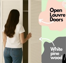 WHITE Solid Louvre Wardrobe