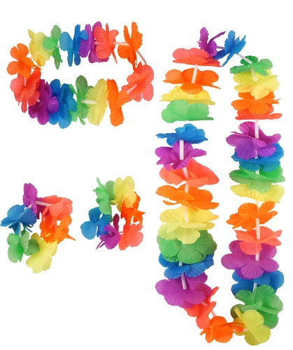 Adultos Hawaiano Hula Hierba Falda Lei Gafas de sol Aloha Verano Vestido Elegante Disfraz - Imagen 4 de 9