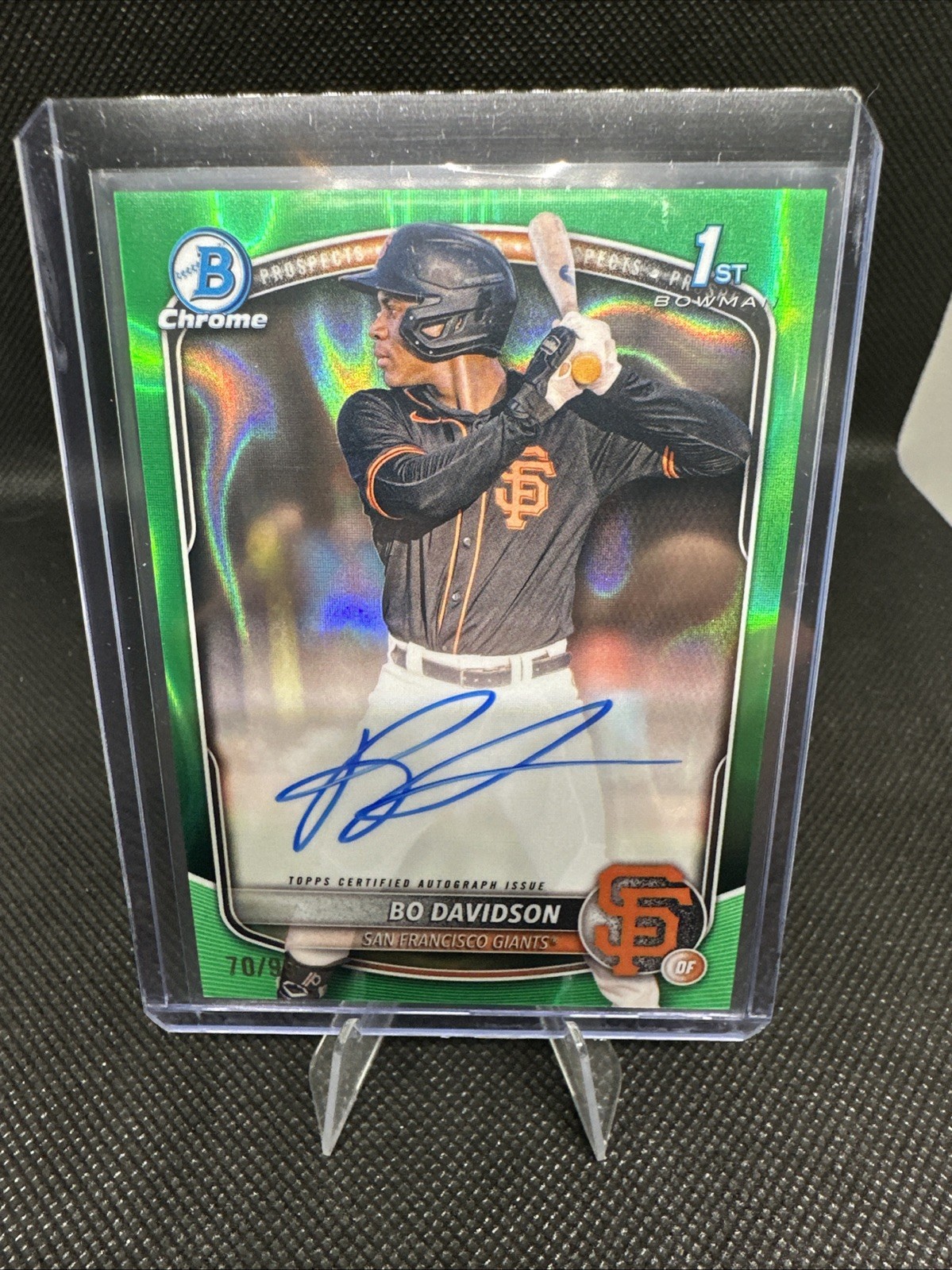 BO DAVIDSON 2025 BOWMAN CHROME 1ST GREEN LAVA REFRACTOR AUTO /99 Giants