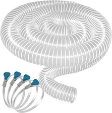 Qucship 2-1/2 x 10' Heavy-Duty PVC Dust Collection Hose, Puncture-Resistant, Fle