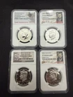 Kennedy Half Dollar Silver Proof NGC PF70 Set 2005, 2008, 2012, 2018-S