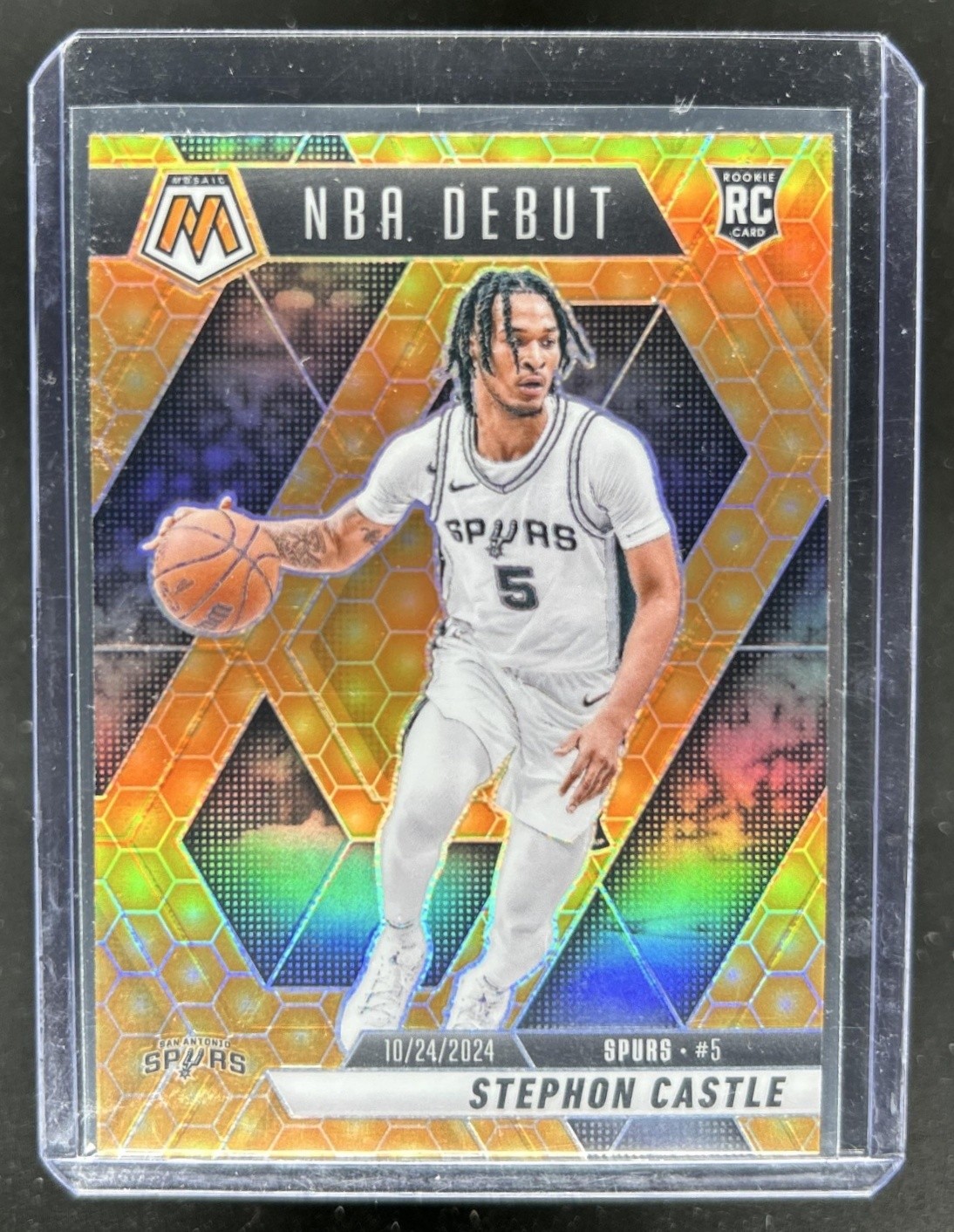 2024-25 Panini Mosaic Stephon Castle RC Rookie Honeycomb Mosaic NBA Debut #267
