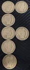 Lot Of 7- 1900-1912 Barber Half Dollars