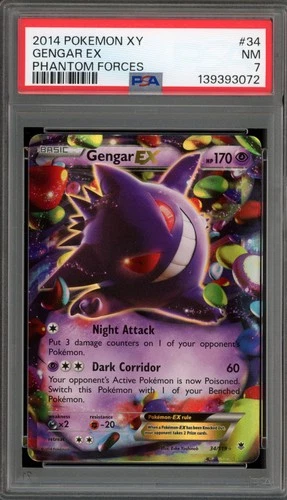 Pokemon Gengar EX XY Phantom Forces Holo Ultra Rare #34 PSA 7