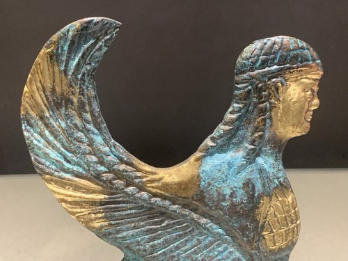Vintage Egyptian Brass / Bronze / Metal Sphinx Statue Figure Figurine Retro - Picture 5 of 21